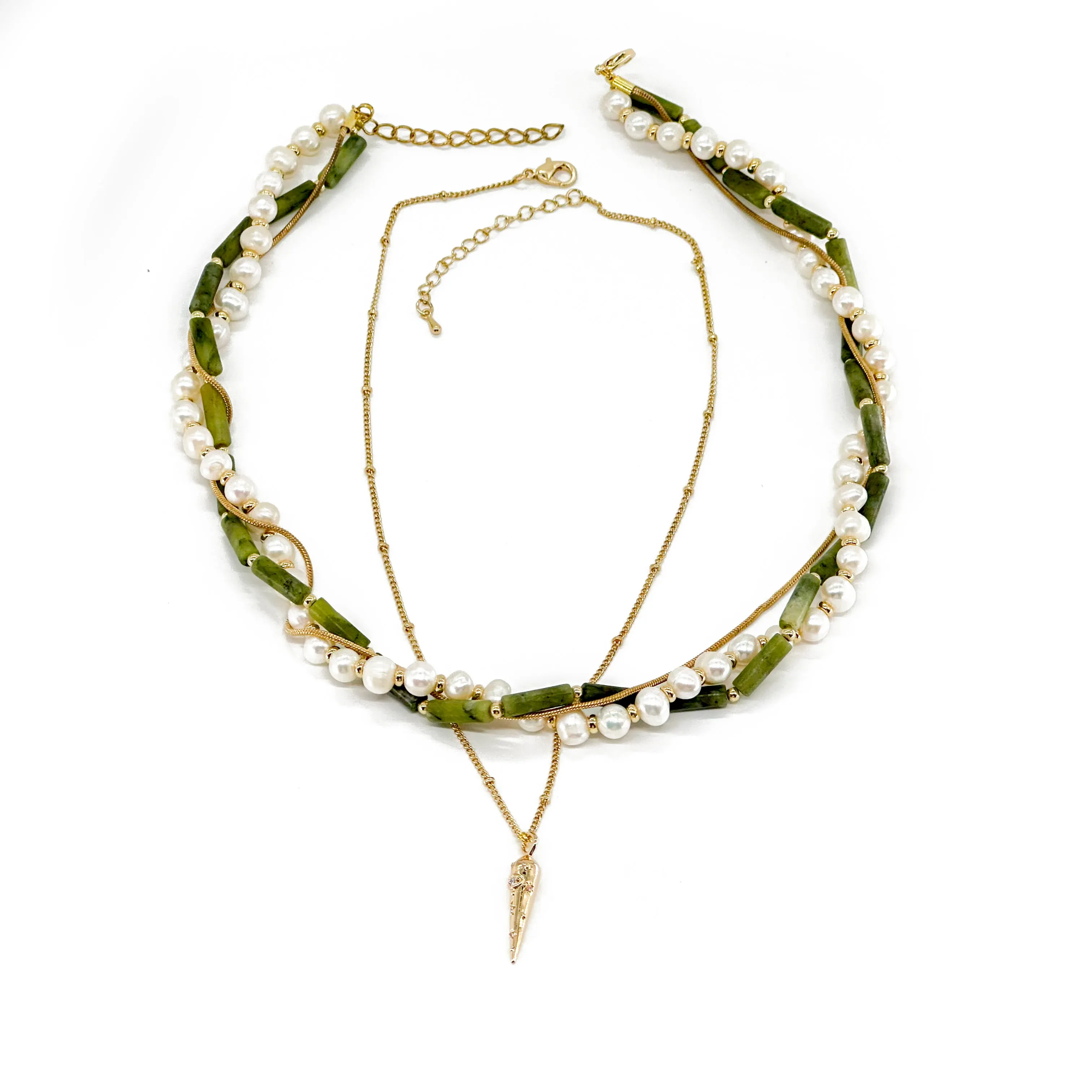 'Evening Summer' Peridot & Pearl Necklace
