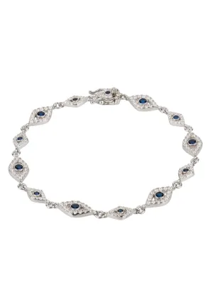 Eye Sparkling Tennis Bracelet Silver