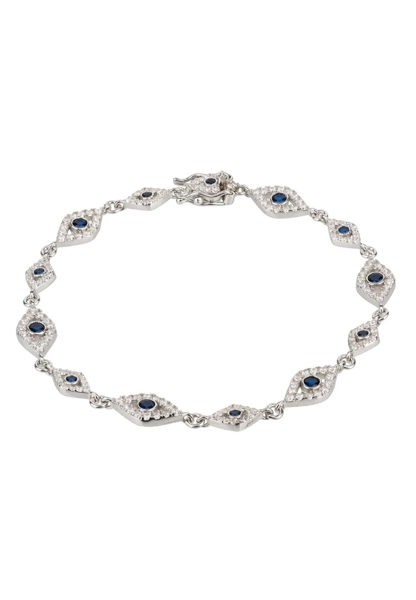 Eye Sparkling Tennis Bracelet Silver