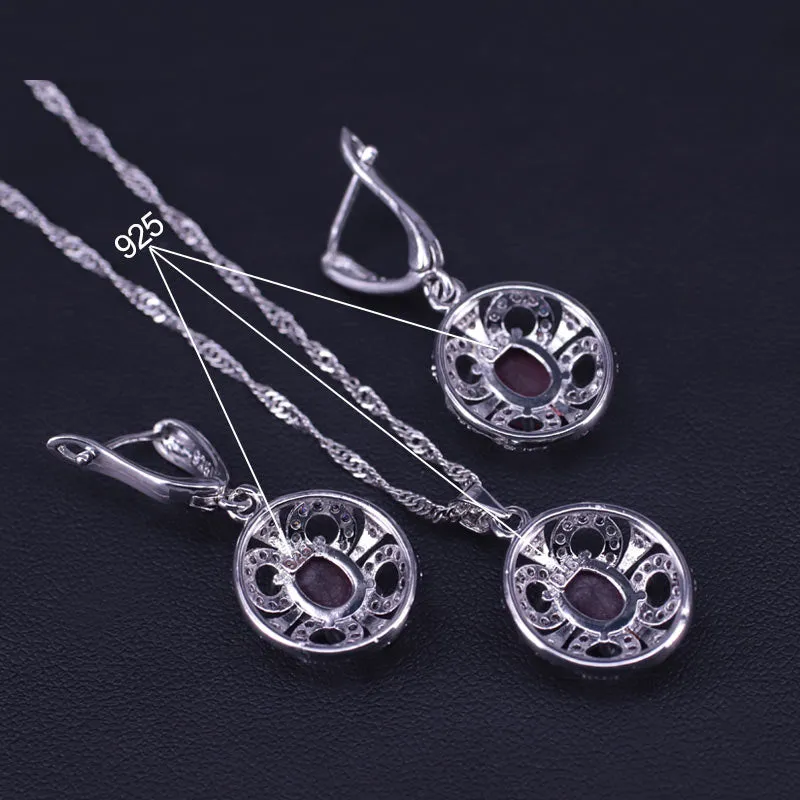 Face cute  silver color jewelry earrings rings necklace set