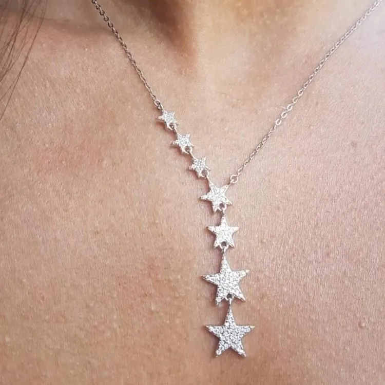 Fashion 7 Stars Necklaces Charm Jewelry