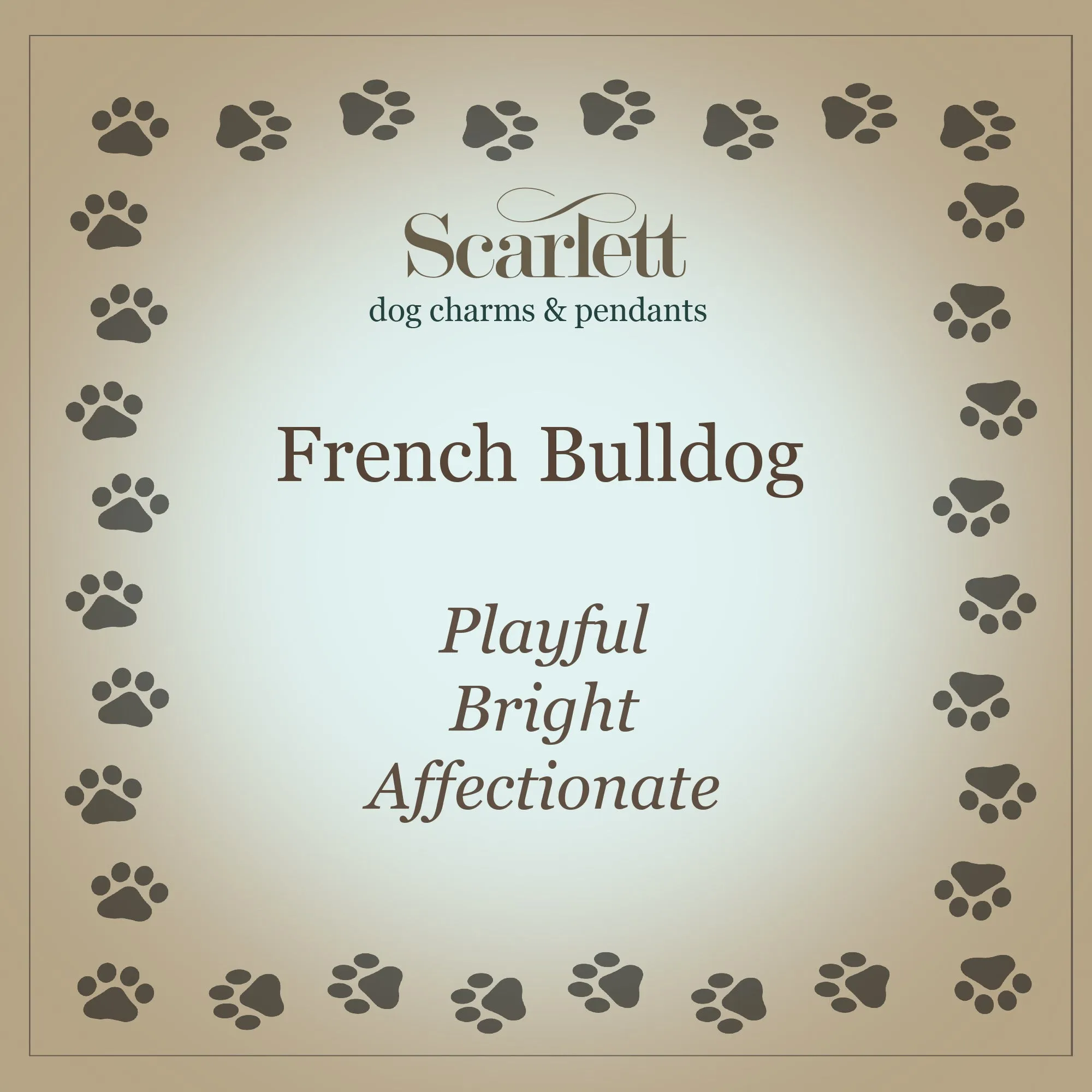 French Bulldog Silver Dog Charm