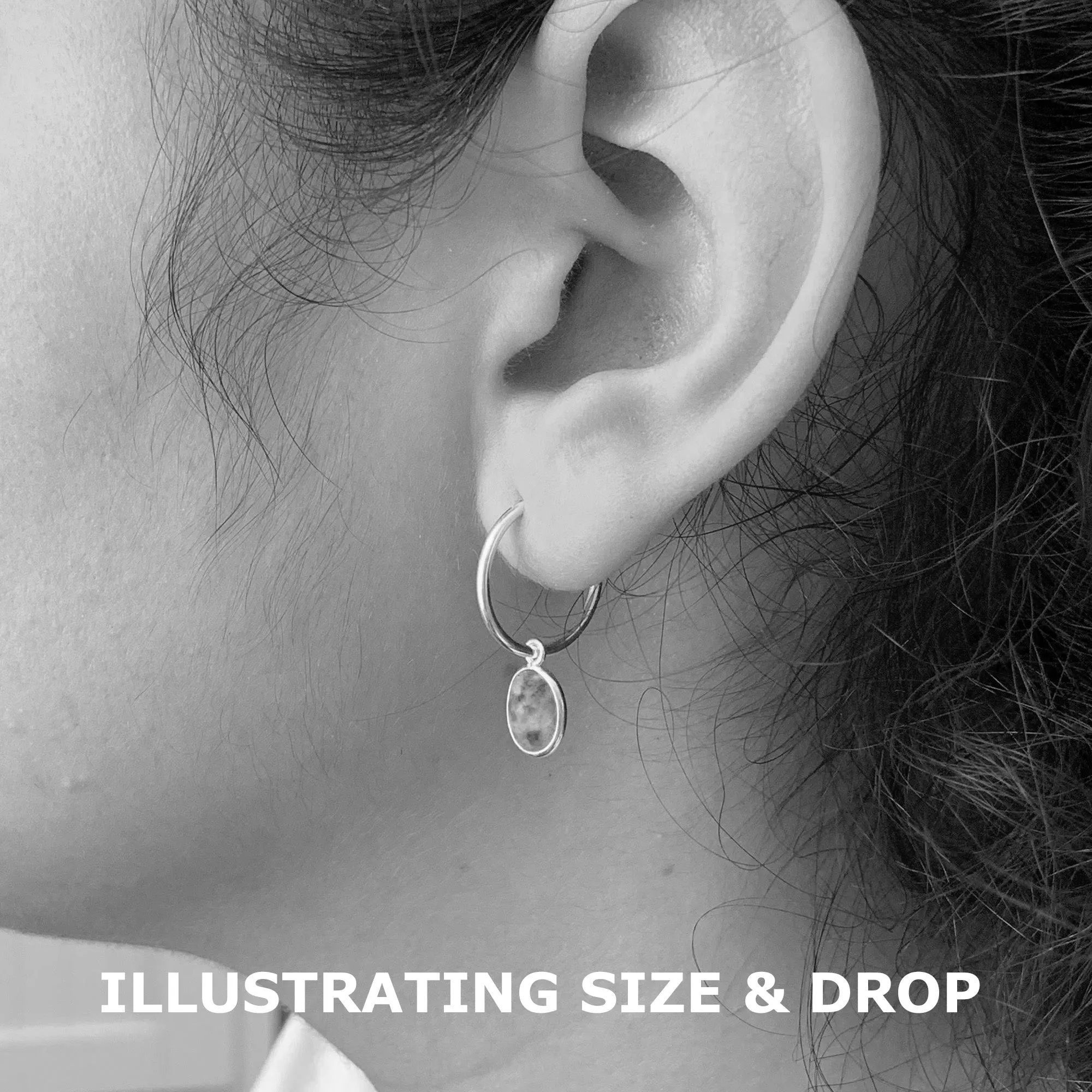 Gemstone earrings with citrine (yellow) oval crystal drops on gold small hoops