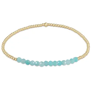 Gold Bliss 2mm Bead Bracelet - Amazonite