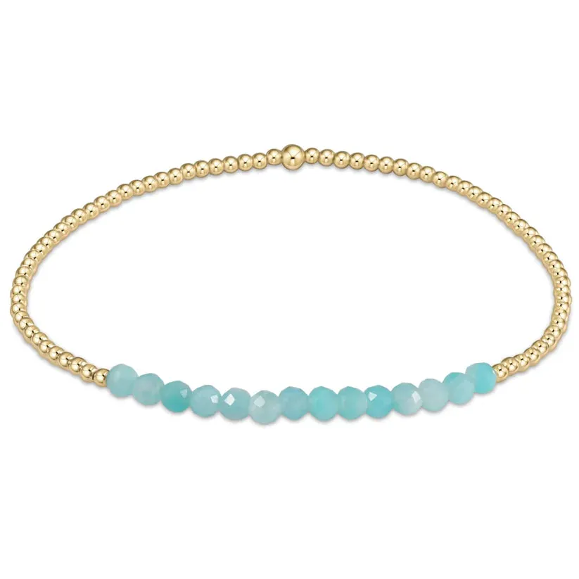 Gold Bliss 2mm Bead Bracelet - Amazonite