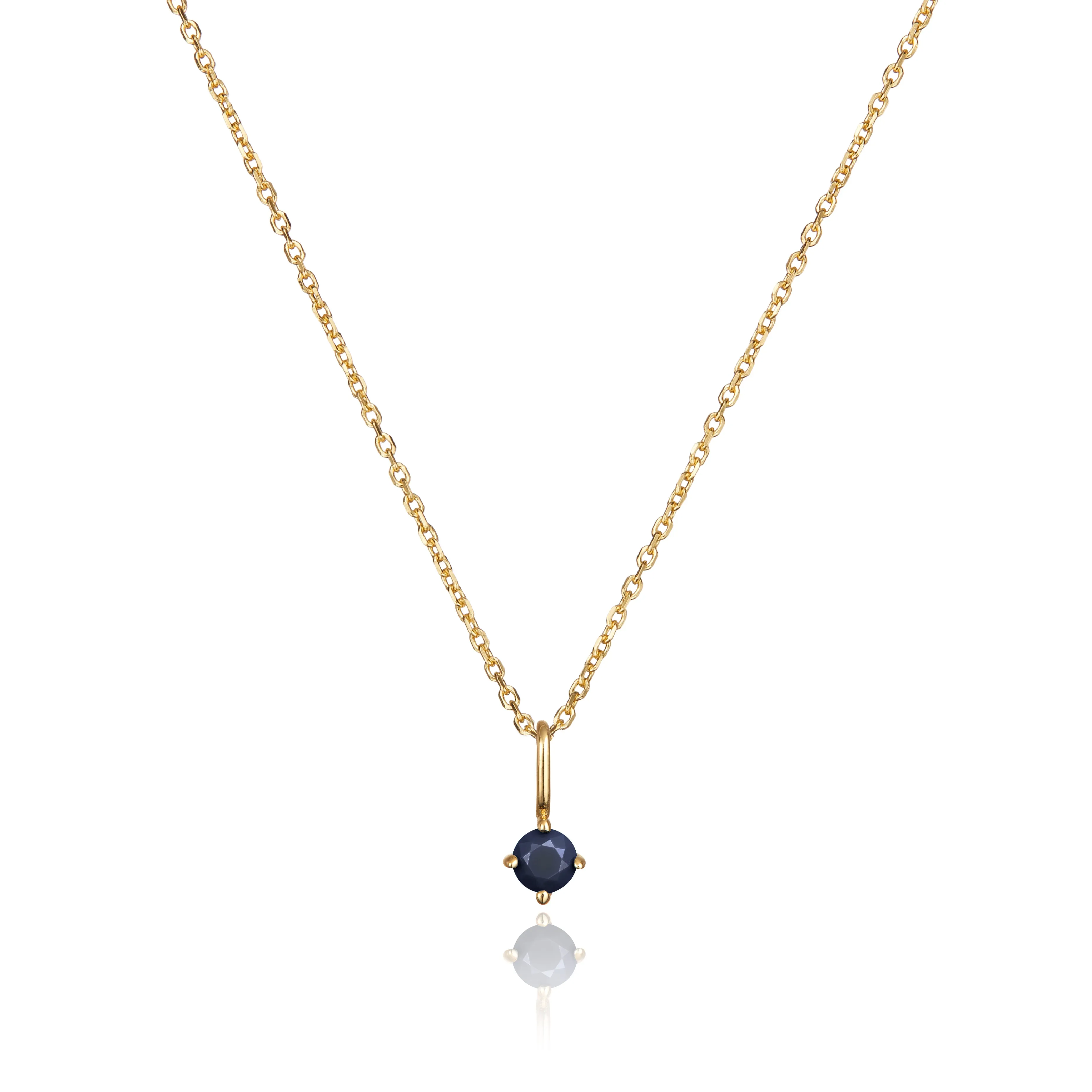 Gold Small Birthstone Pendant Necklace