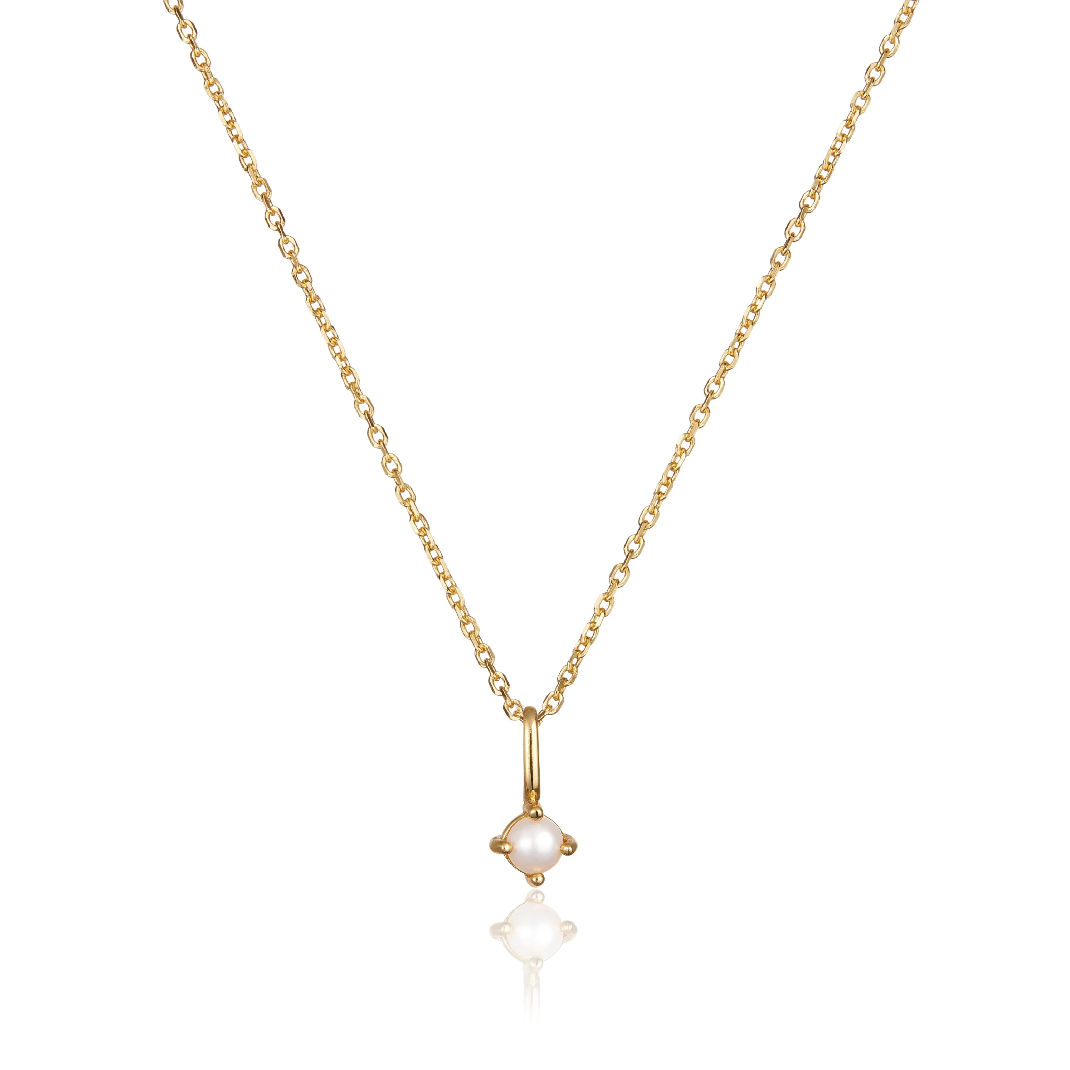 Gold Small Birthstone Pendant Necklace