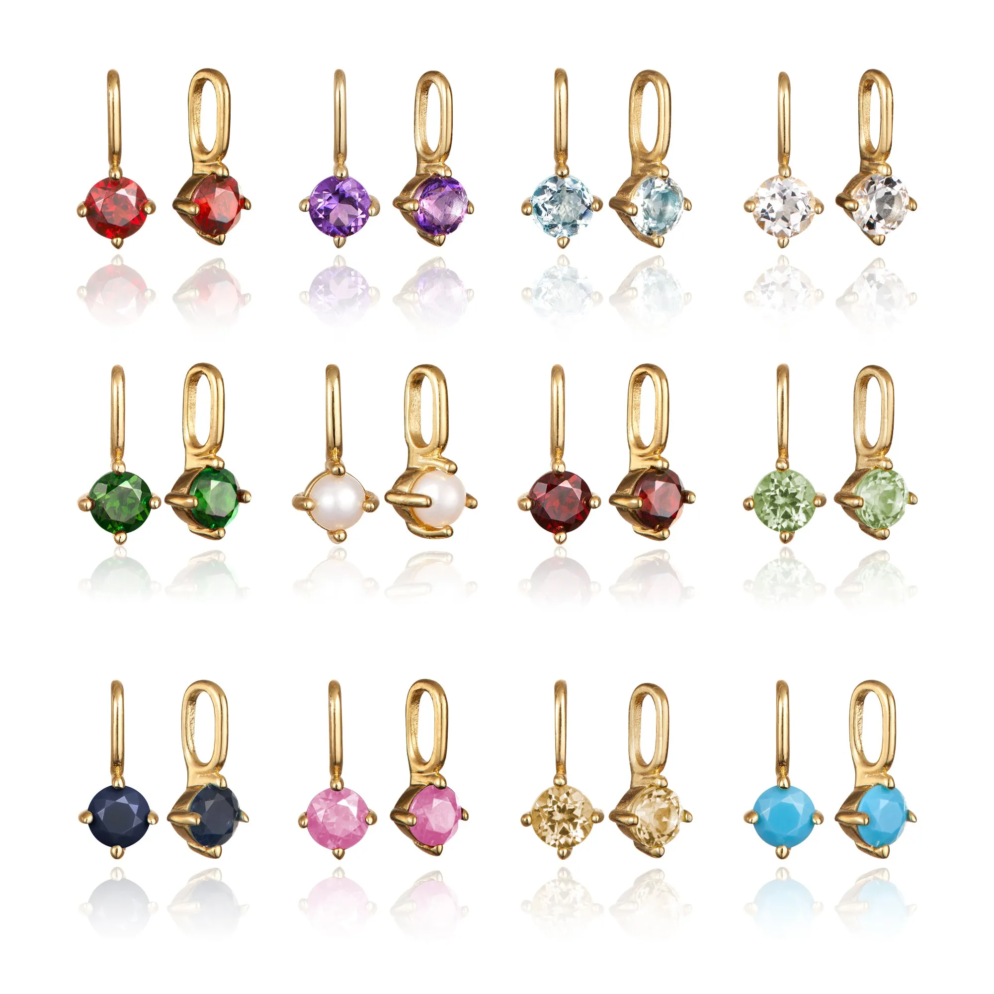 Gold Small Birthstone Pendant Necklace