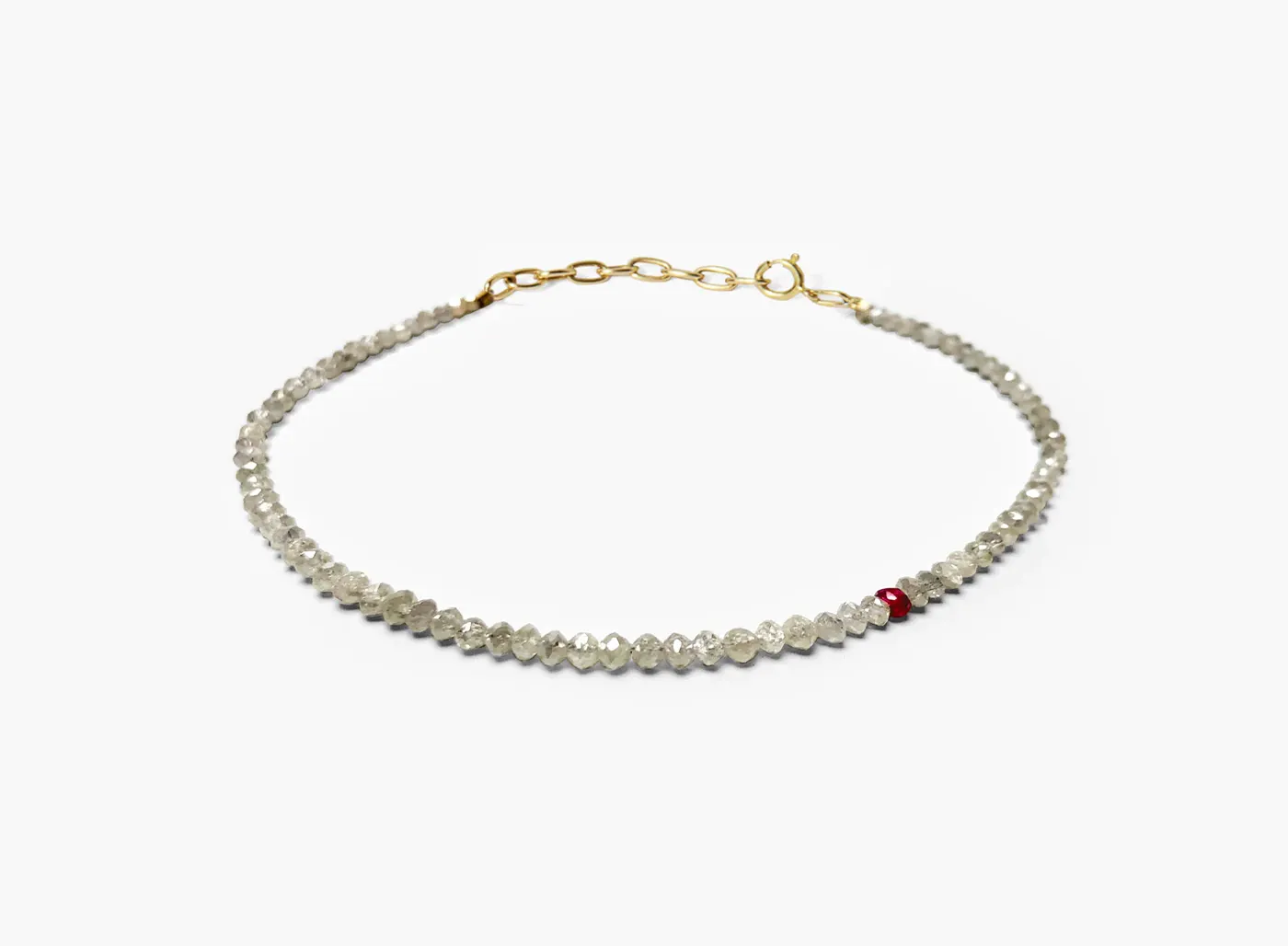 GRAY DIAMOND BEADED STONES BRACELET 031