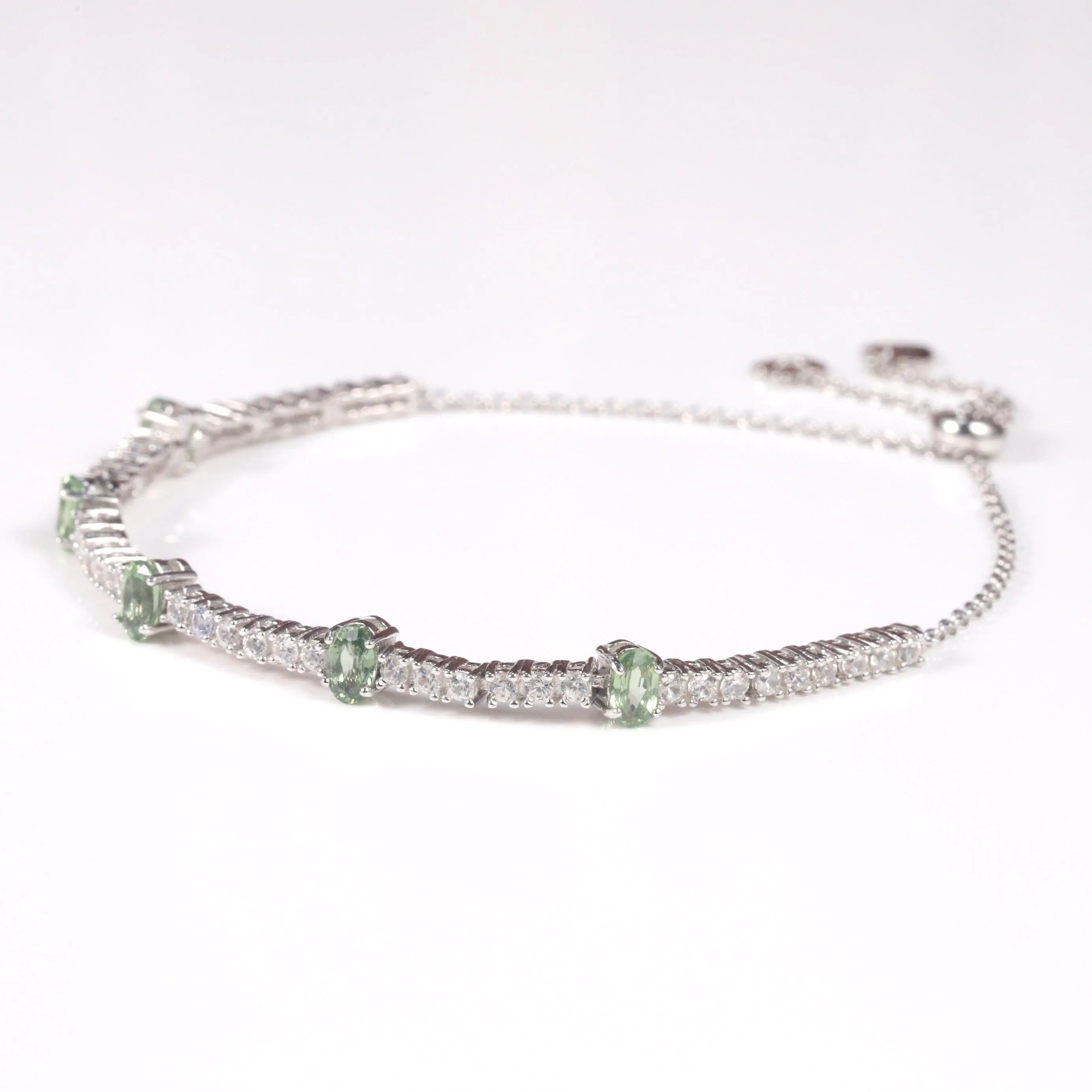Green Sapphire Adjustable Bracelet