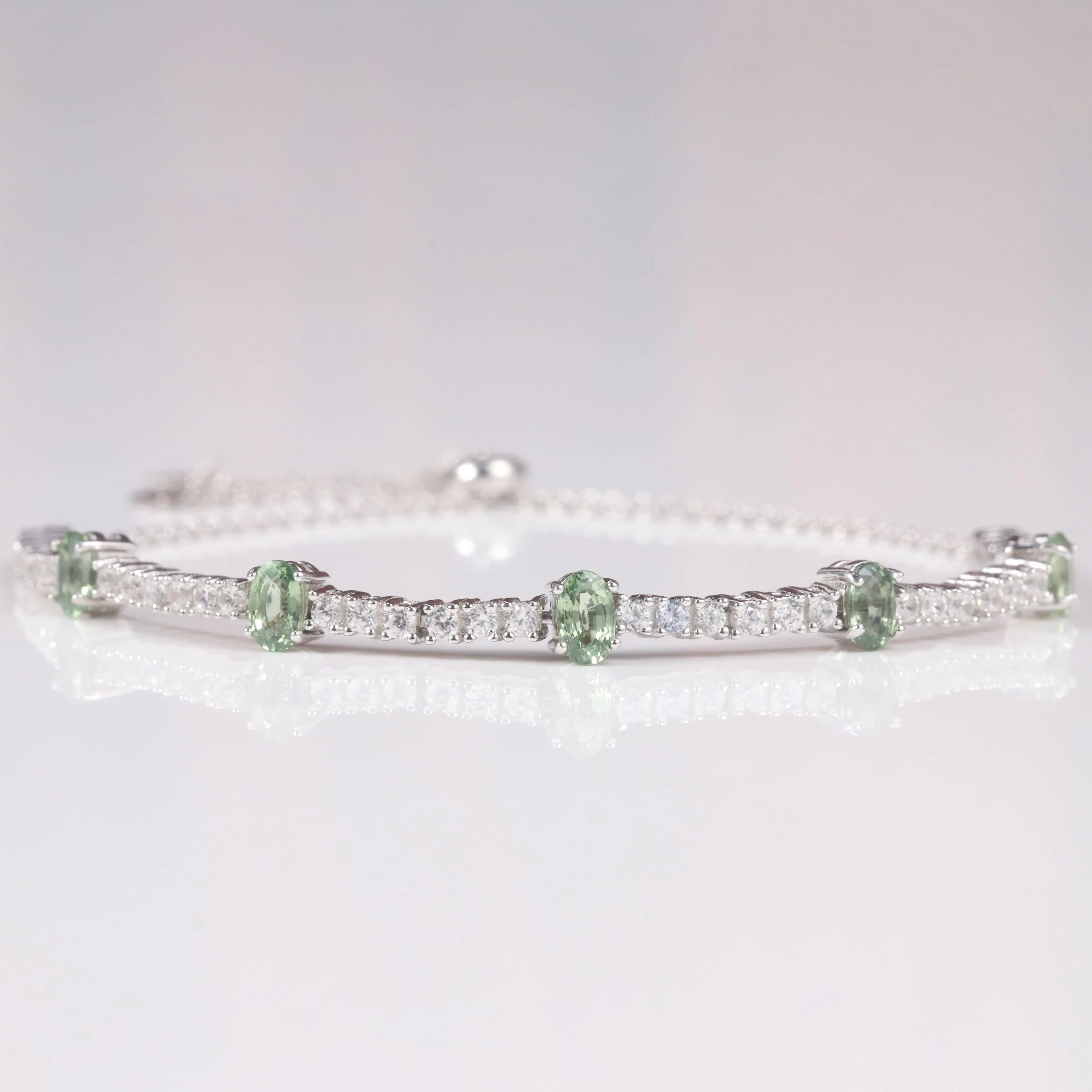 Green Sapphire Adjustable Bracelet