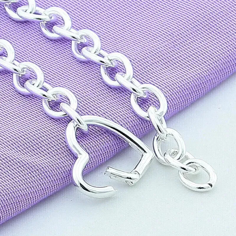 Heart Buckle Sterling Silver Bracelet