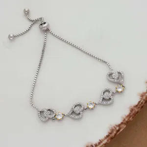 Heart with Gold Link Silver Bracelet