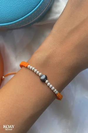Hematite Stone Shell Bracelet (Orange)