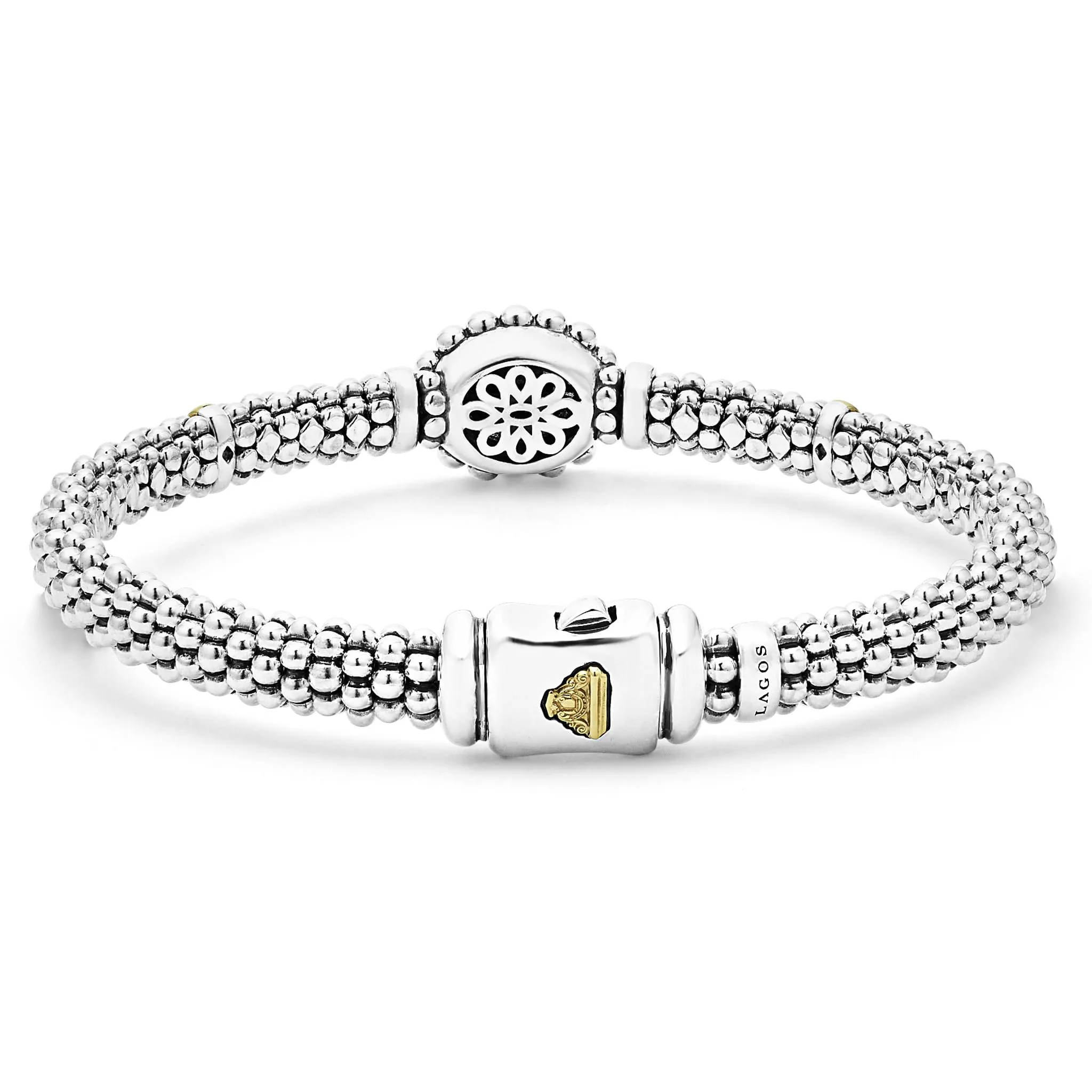 High Bar 18K Gold Dome Caviar Bracelet | 6mm