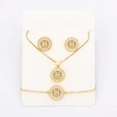 Hot Sale 26 Letters Jewelry Sets Necklace Earrings Bracelet For Women
