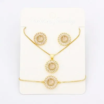 Hot Sale 26 Letters Jewelry Sets Necklace Earrings Bracelet For Women