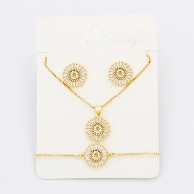 Hot Sale 26 Letters Jewelry Sets Necklace Earrings Bracelet For Women