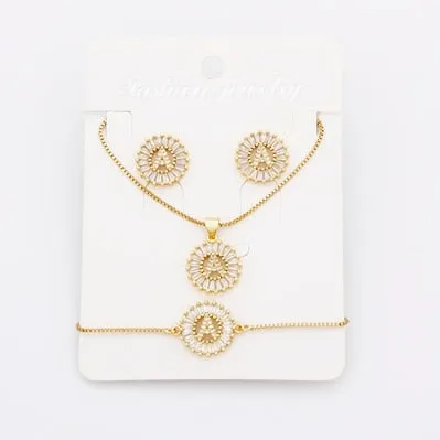 Hot Sale 26 Letters Jewelry Sets Necklace Earrings Bracelet For Women