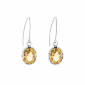 Ida Earring, Citrine, Silver