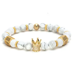 Imperial Crown Natural Stone Charm Bracelet