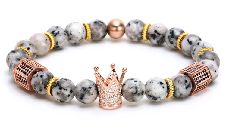 Imperial Crown Natural Stone Charm Bracelet