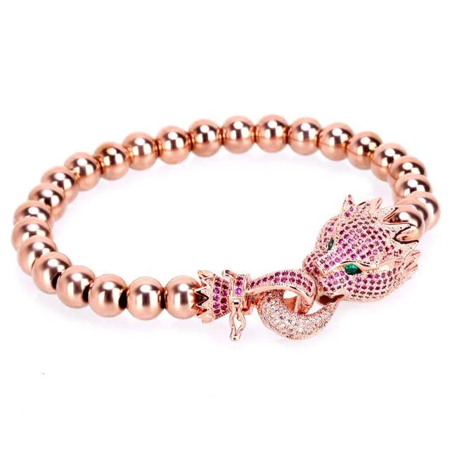 Imperial Crown Natural Stone Charm Bracelet