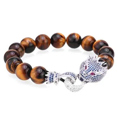 Imperial Crown Natural Stone Charm Bracelet