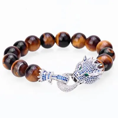 Imperial Crown Natural Stone Charm Bracelet