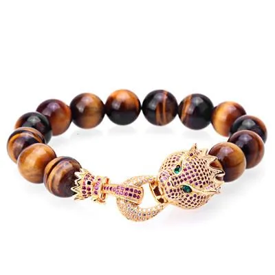 Imperial Crown Natural Stone Charm Bracelet