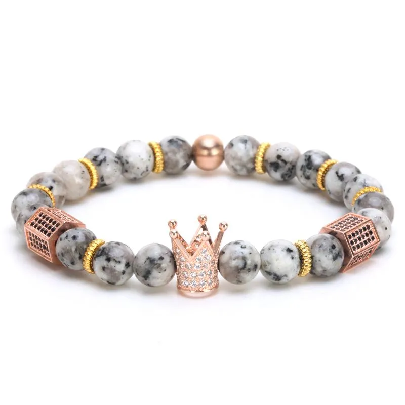 Imperial Crown Natural Stone Charm Bracelet