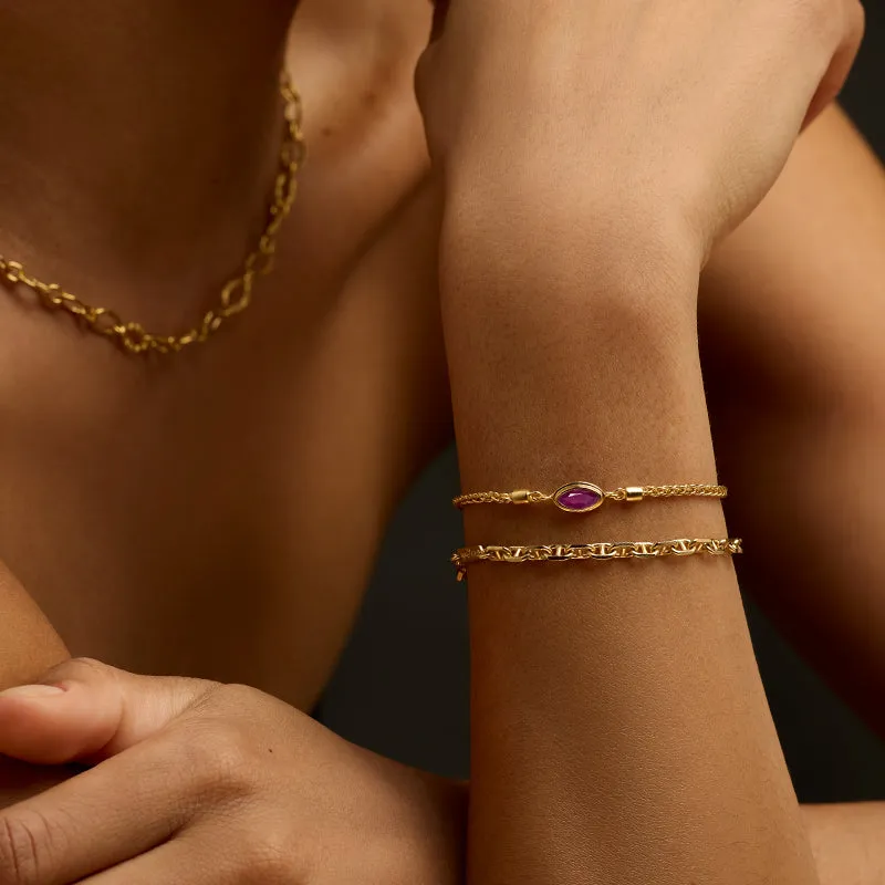 Iris Bracelet, Ruby, 9kt Yellow Gold