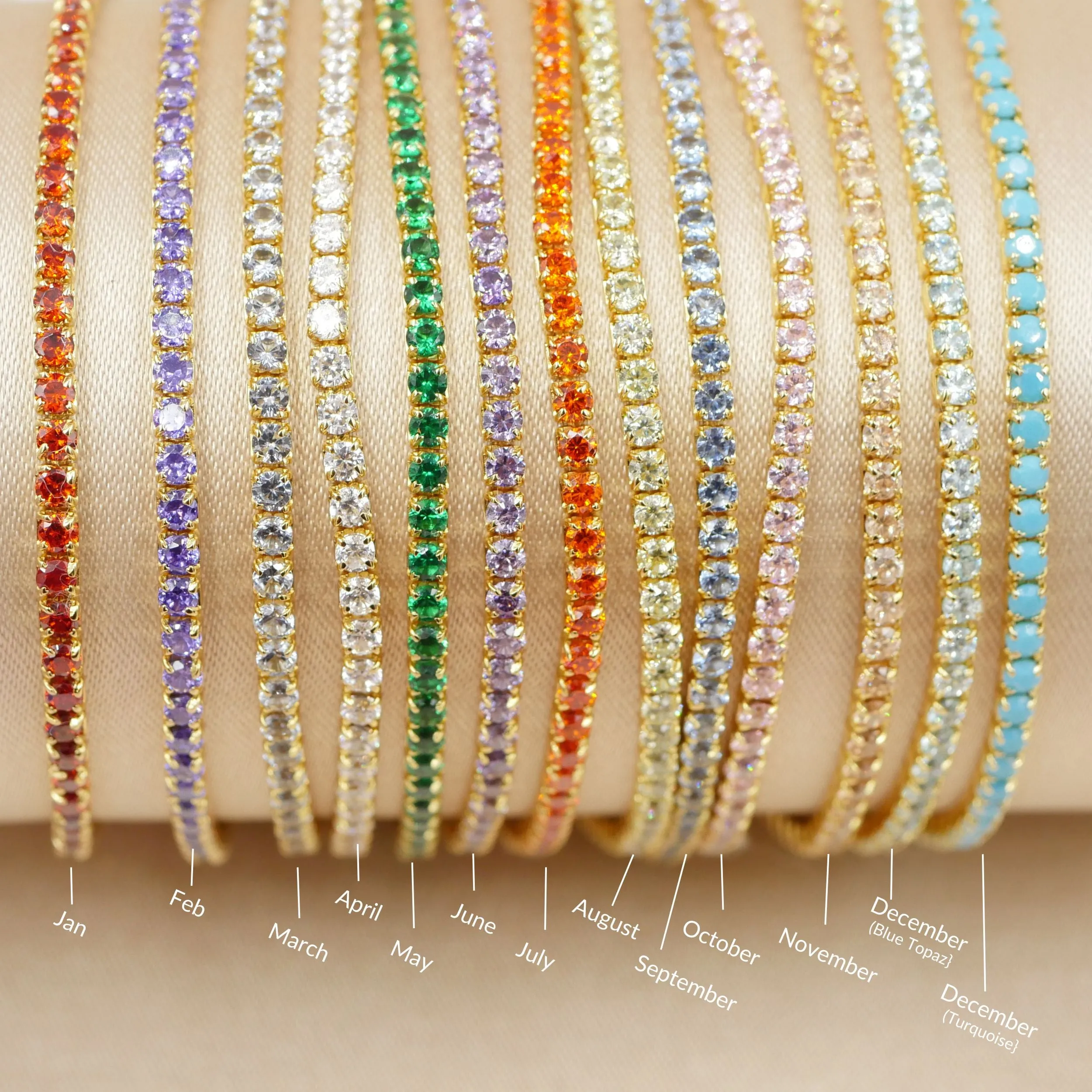 July Ruby Birthstone Tennis Bracelet