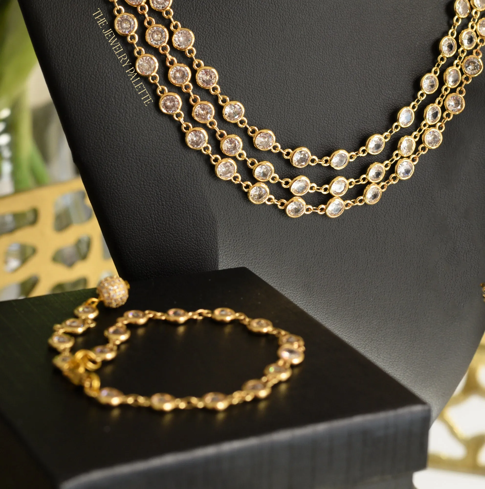 Kiara zircon studded chain bracelet