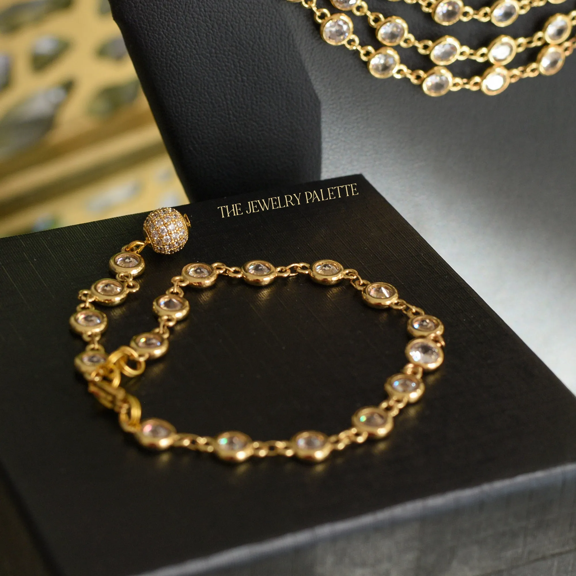 Kiara zircon studded chain bracelet