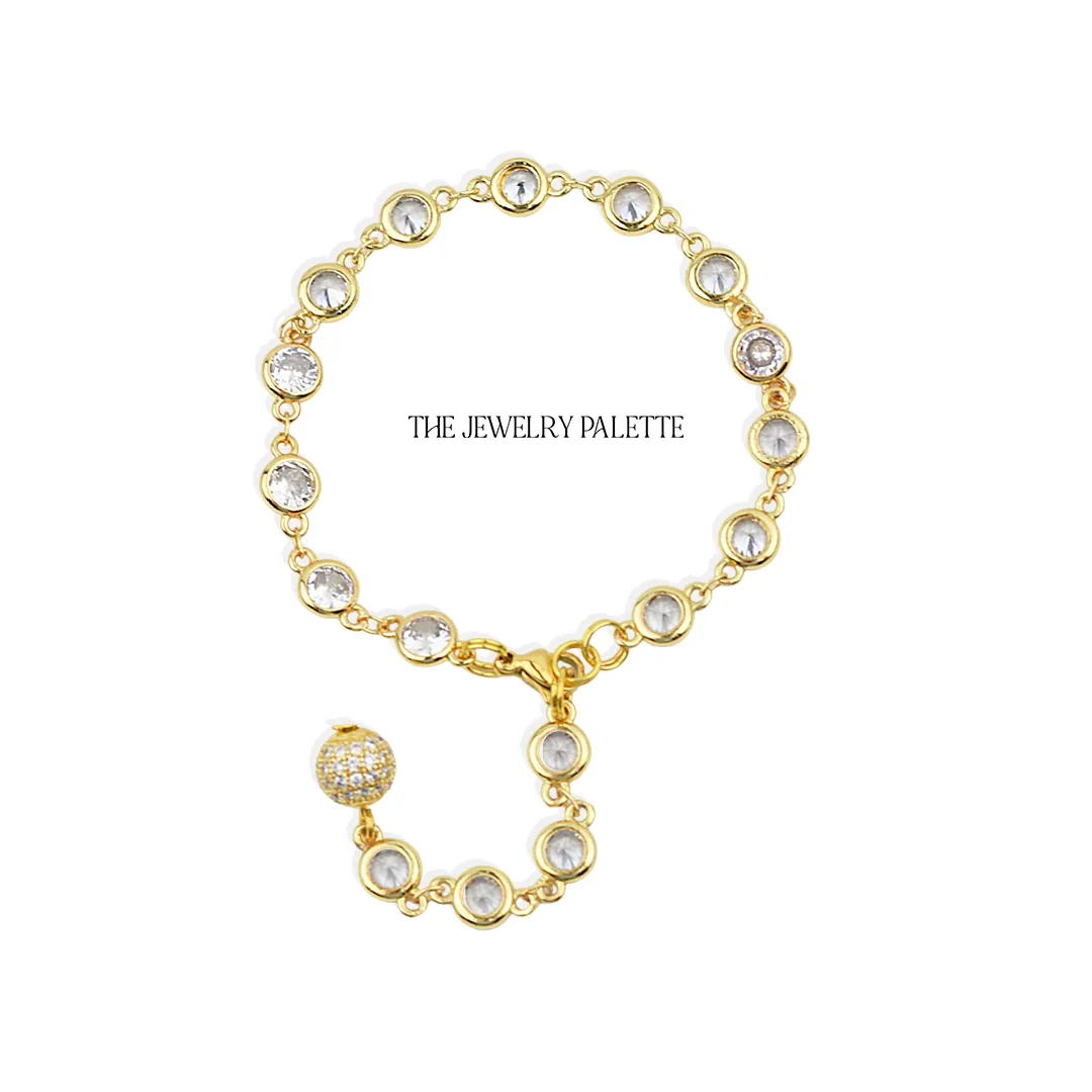 Kiara zircon studded chain bracelet