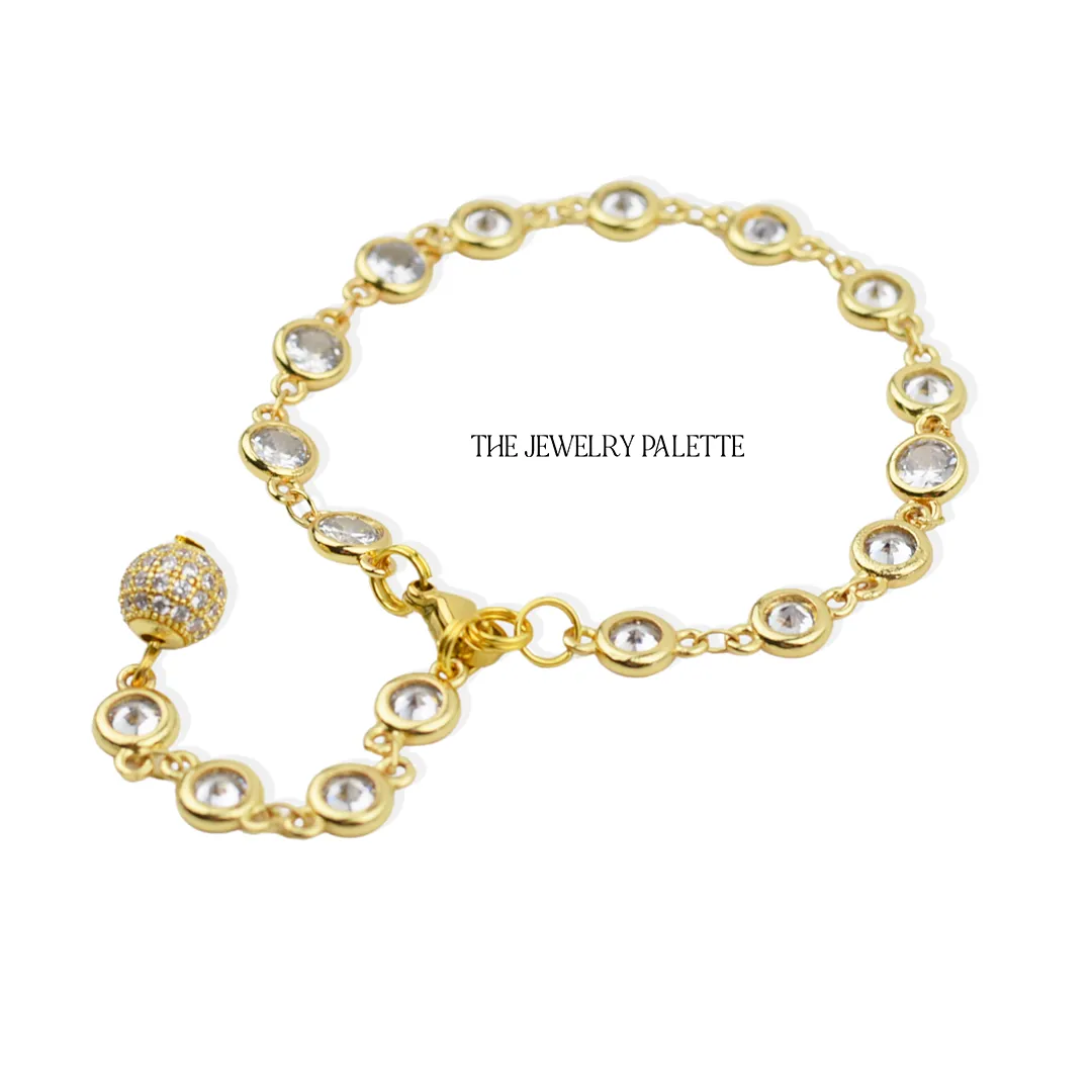 Kiara zircon studded chain bracelet