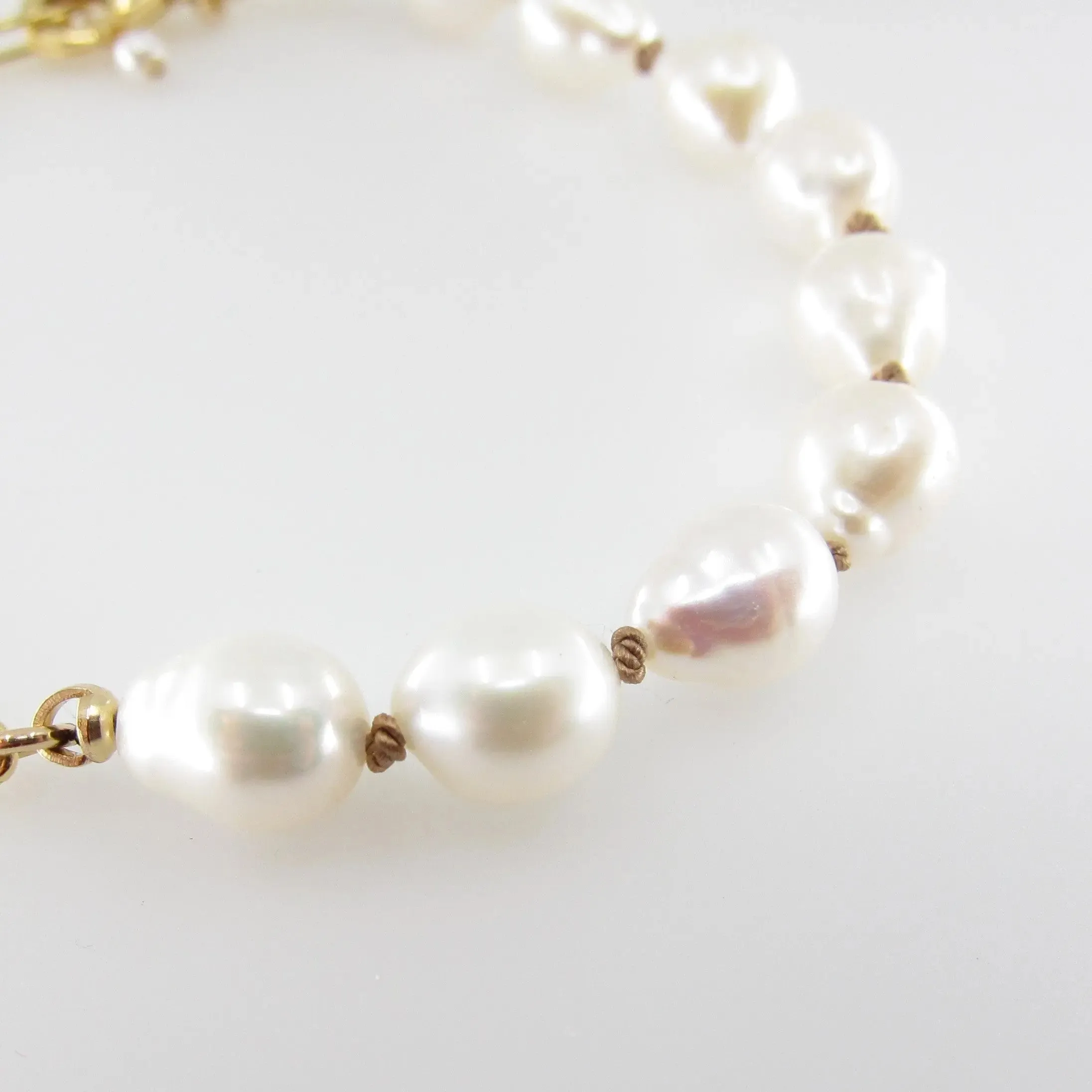 Knotted Gemstone Bracelet on large Paperclip Chain, 2 Variants