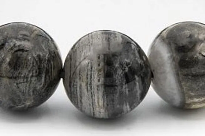 Luxury Silver Leaf Jasper Natural Gemstone Bracelet