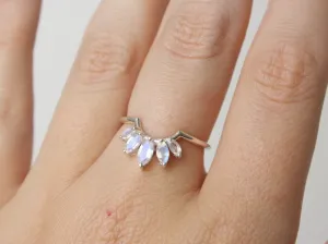 Marquise Crown Moonstone Ring