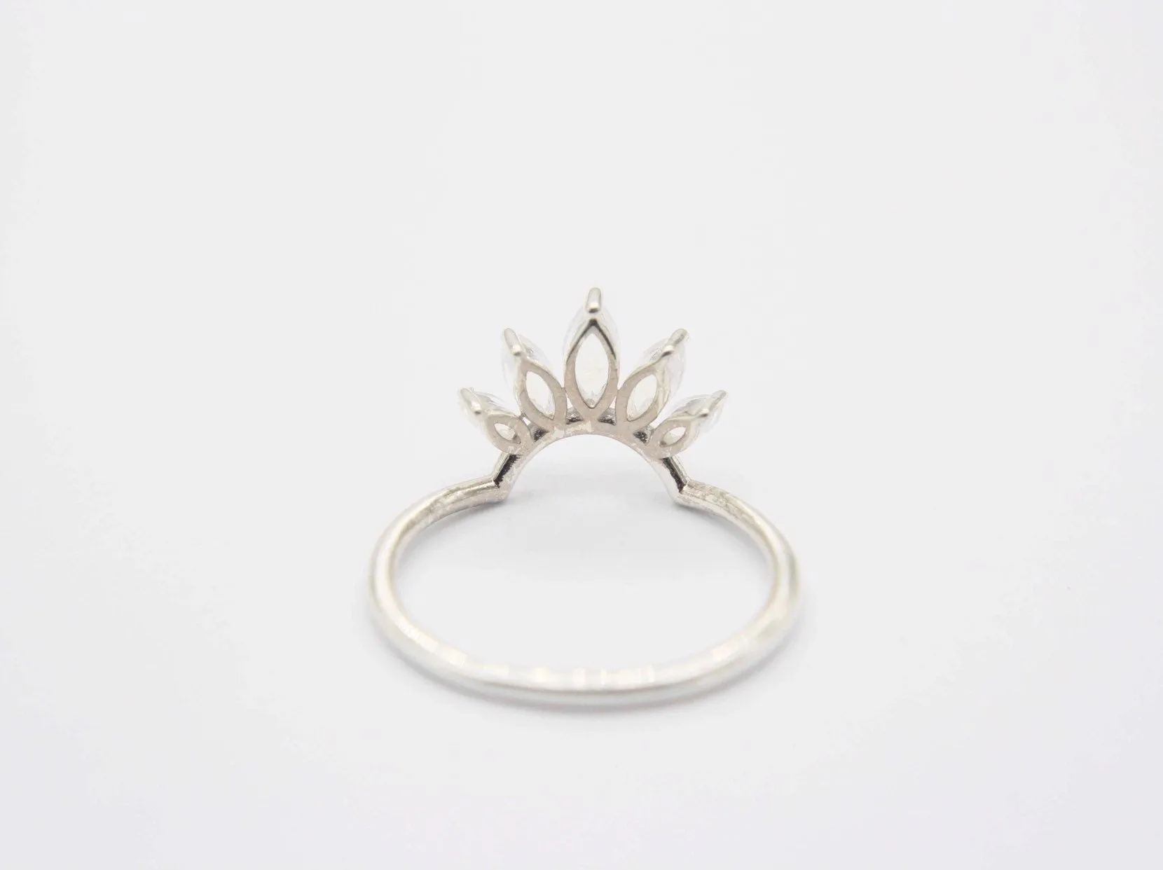 Marquise Crown Moonstone Ring