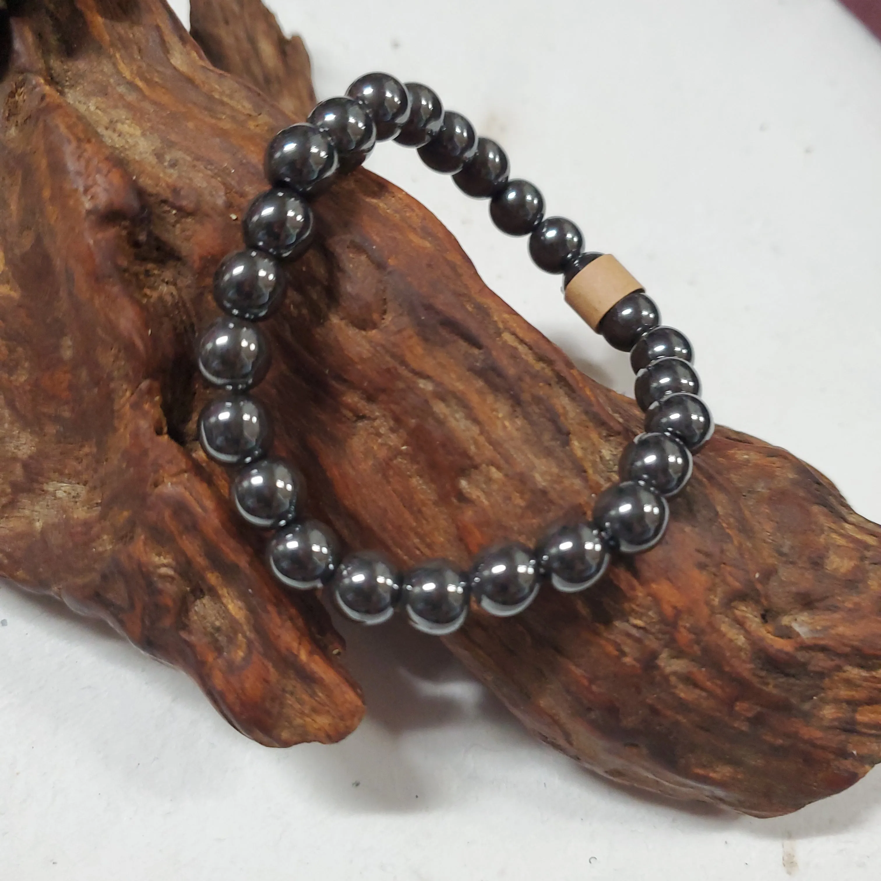 Men's Hematite - Bead Bracelet 8mm