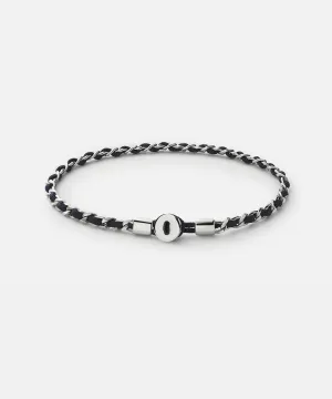 Miansai Nexus Link Bracelet in Polished Sterling Silver and Navy