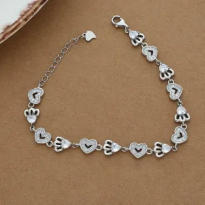Minimal Hollow Heart Silver Bracelet