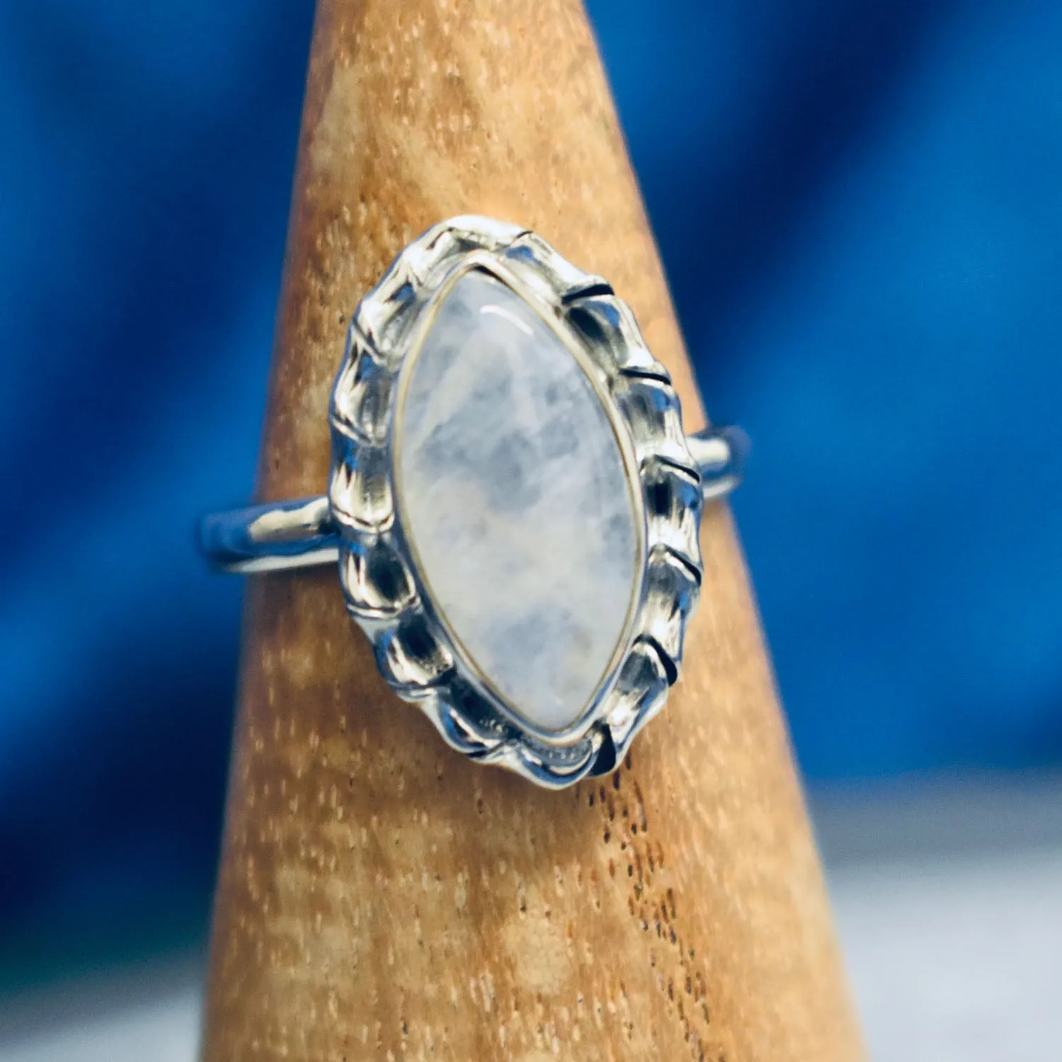 Modern Moonstone Ring (925) Sterling Silver