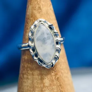 Modern Moonstone Ring (925) Sterling Silver