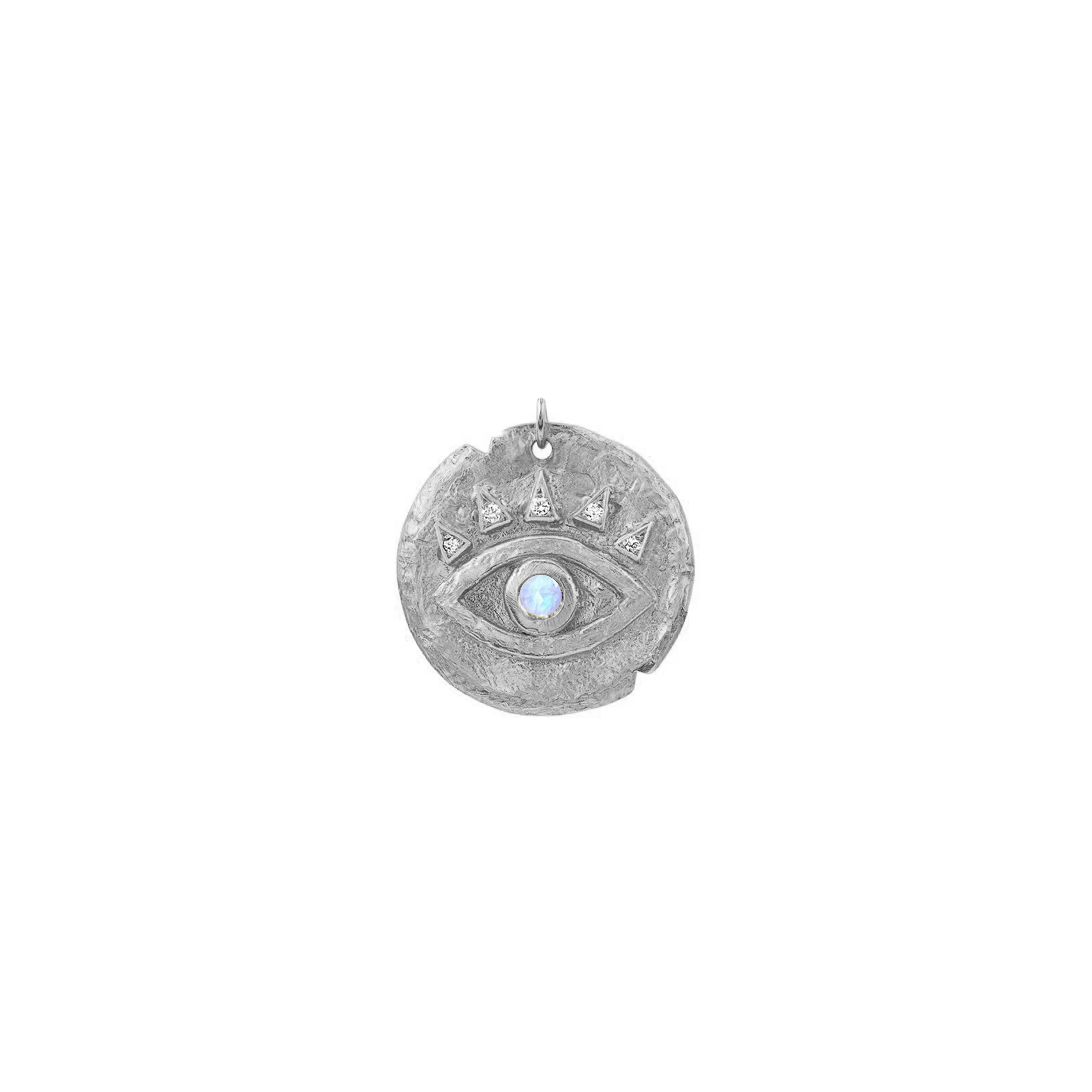 Moonstone Baby Eye of Protection Coin Charm