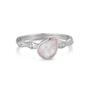 Moonstone Silver Pear-Shaped Ring - Lindy