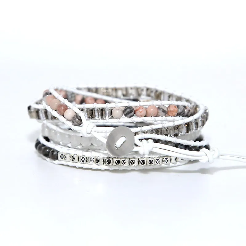 Natural Agate Gemstone Bracelet Healing Druzy Bracelet for Women Charms Gifts for Mom