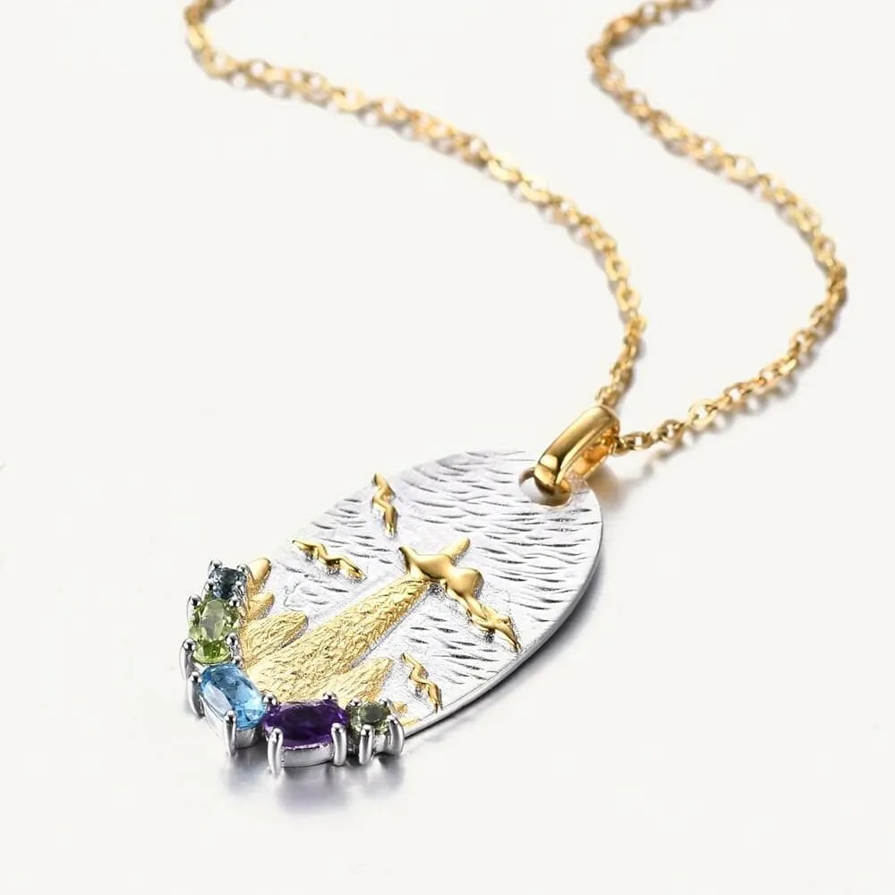 Natural Gemstone Mountain Necklace
